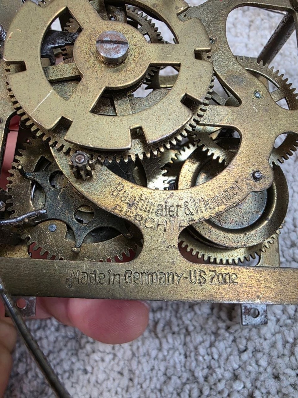 Vintage Bachmaier & Klemmer Cuckoo Clock Movement Germany US Zone Berchtesgaden